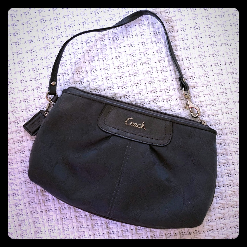 Authentic Navy Blue Coach Wristlet